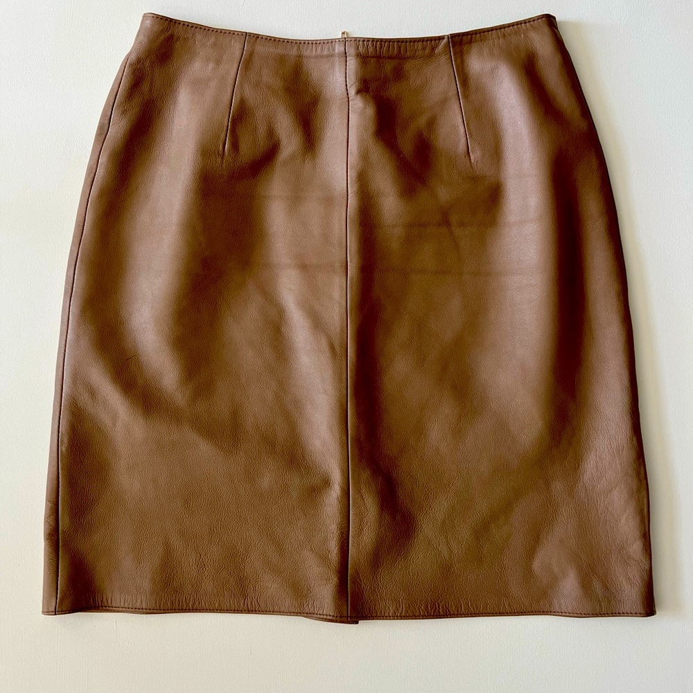 Wilson’s Genuine Soft Leather Tan Pencil Skirt  size 8
